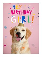 birthday girl dog card